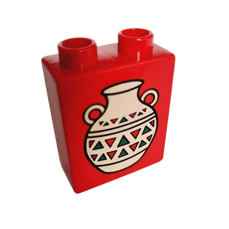 lego duplo bedruckt motivstein 4066pb097 krug vase rot 2x1x2 einzeln deko dekoration puppenhaus