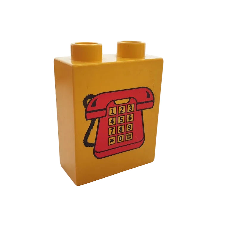 lego duplo bedruckt motivstein 4066pb100 telefon höhrer rot tasten einzeln 2x1x2 gelb inventar puppenhaus