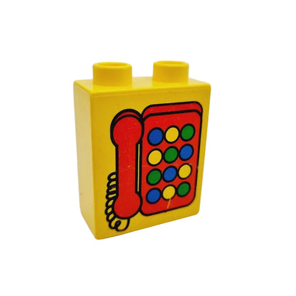 lego duplo bedruckt motivstein 4066pb102 telefon hörer gelb 2x1x2 rot einzeln inventar bunt inventar puppenhaus