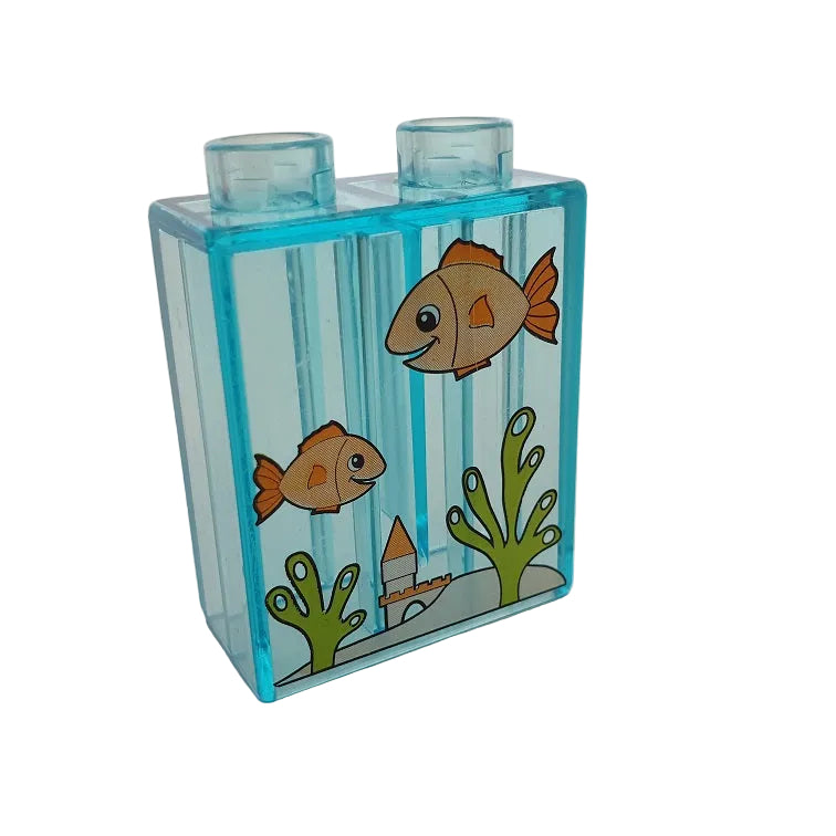 lego duplo bedruckt motivstein tier 4066pb280 fische zwei aquarium transparent blau einzeln 2x1x2