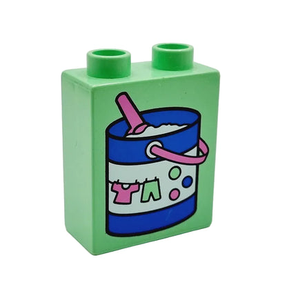 lego duplo bedruckt motivstein 4066pb285 waschpulver waschmittel eimer lindgrün einzeln einzelteile 2x1x2