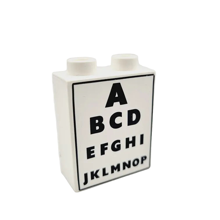 lego duplo baustein bedruckt motivstein krankenhaus arzt 4066pb404 sehtest tafel buchstaben weiß 2x1x2 augenarzt