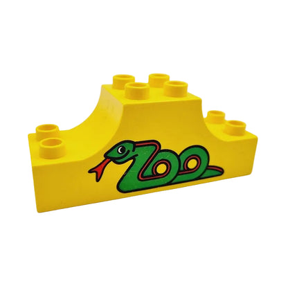 lego duplo bedruckt motivstein 4197pb006 zoo schlange 6x2 gelb einzeln
