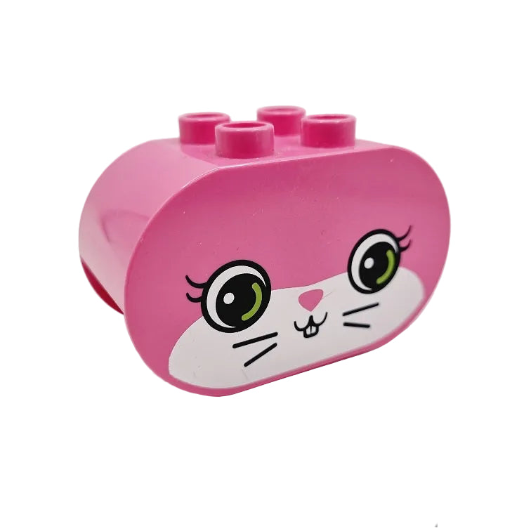 lego duplo bausteinjäger bedruckt 4198pb19 hase gesicht kopf pink augen mund einzeln einzelteile oval