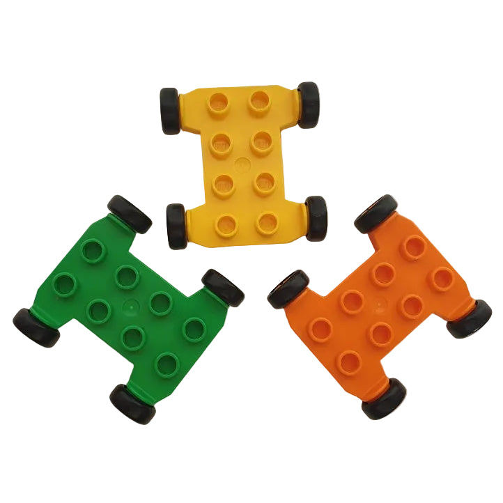 lego duplo fahrwerk räder unterbau einzeln einzelteile bausteinjäger 42092c01 flach klein mini bunt gelb grün orange schwarz