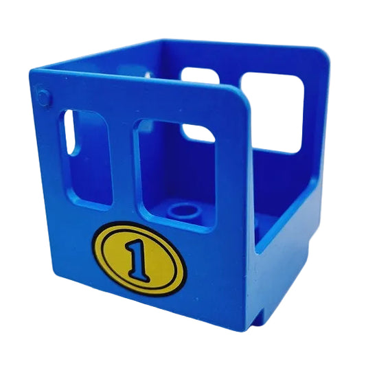lego duplo eisenbahn zug lok waggon kabine führerhaus abteil einzeln bausteinjäger 4544pb01 blau klein eins 1 zahl nummer oval