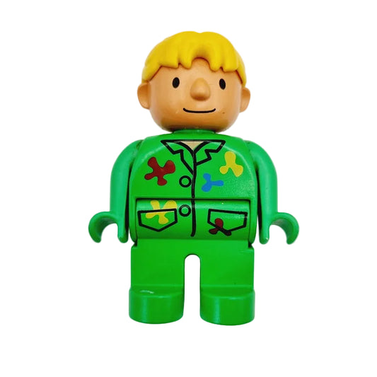 lego duplo bonb der baumeister figur figuren einzeln 4555pb021 wendy frau blond overall anzug grün flecke arbe zopf pferdeschwanz