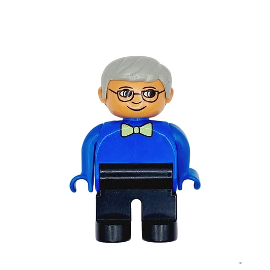 lego duplo figur opa opi großvater mann 4555ppb149 schwarz blau fliege brille 