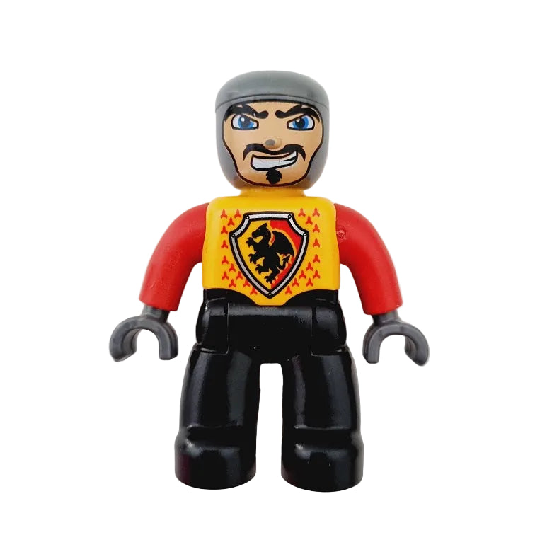 lego duplo figur ritter mittelalter rüstung 47394pb099 schwarz drache gelb rot bart