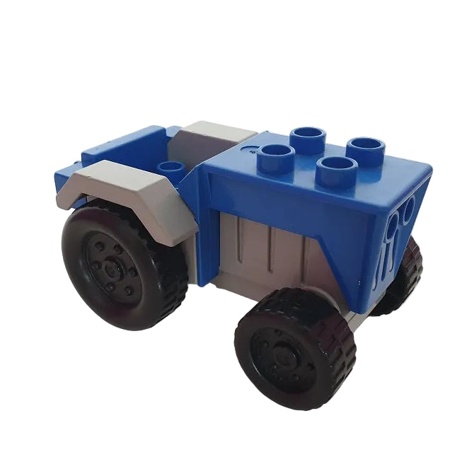 lego duplo traktor trecker trekker fahrzeug einzeln bausteinjäger grau blau alt bb0966c01