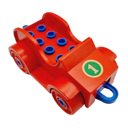 lego duplo fahrzeug auto rennauto autorennen racer einzeln bausteinjäger 4883c02 dupcarbody04 nummer 1 zahl eins rot blau alt oldtimer startnummer