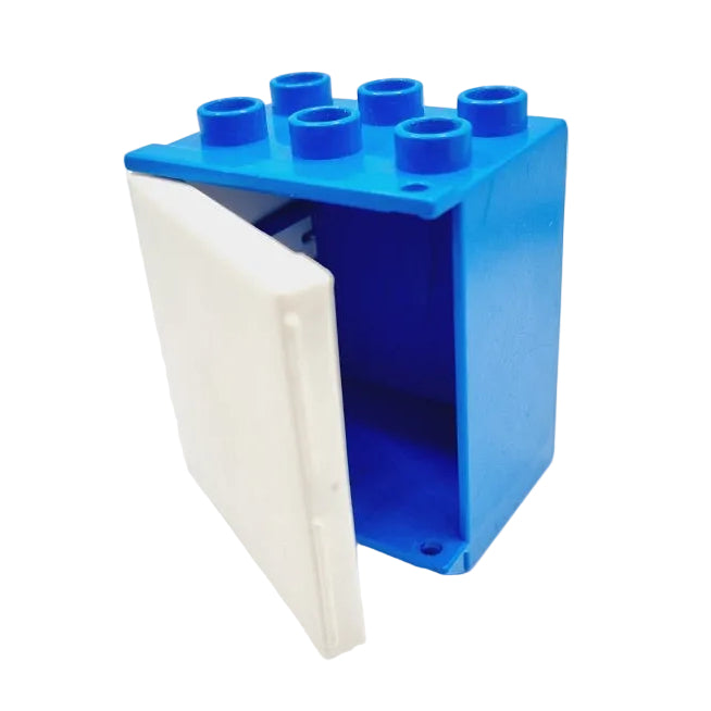 lego duplo möbel küche küchenmöbel einzeln einzelteile 4914c01 kühlschrank schrank drehtür blau weiß selten einzeln 3x2