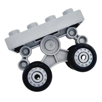 lego duplo einzelteile flugzeug hubschrauber bauen einzeln bausteinjäger 52925 räder gummireifen hellgrau fahrwerk 4x2