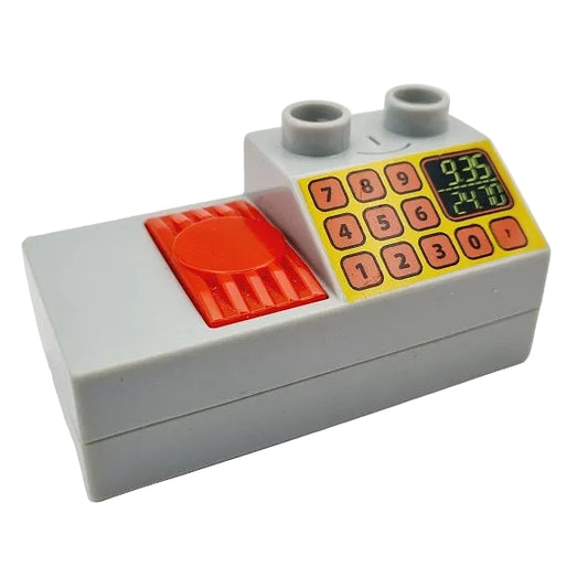 lego duplo kasse supermarkt einkaufen elektrisch batterie alt selten 60980c01 hellgrau 4x2 sound