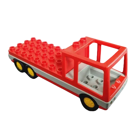 lego duplo feuerwehr auto fahrzeug feuerwehrauto einzeln bausteinjäger 6422c01 leiterwagen alt lkw rot gelb