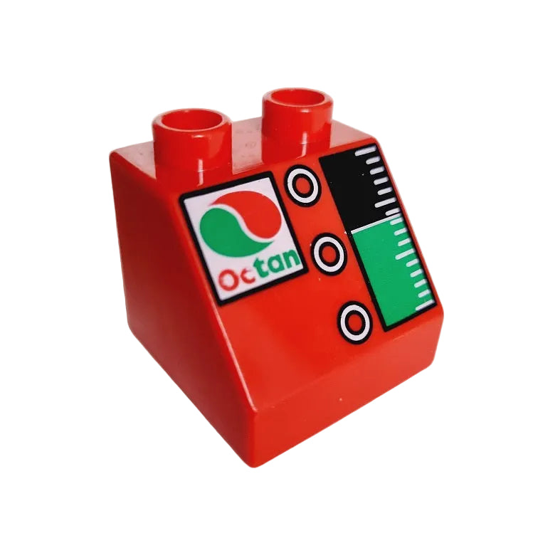lego duplo baustein bedruckt motivstein tankstelle  6474pb11 octan tankanzeige zapfsäule 2x2 rot