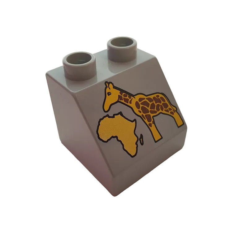 lego duplo bedruckt motivstein 644pb13 schild giraffe grau 2x2 afrika zoo infotafel