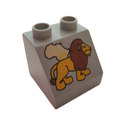 lego duplo bedruckt motivstein6474pb14 löwe afrika infotafel 2x2 grau zoo einzeln