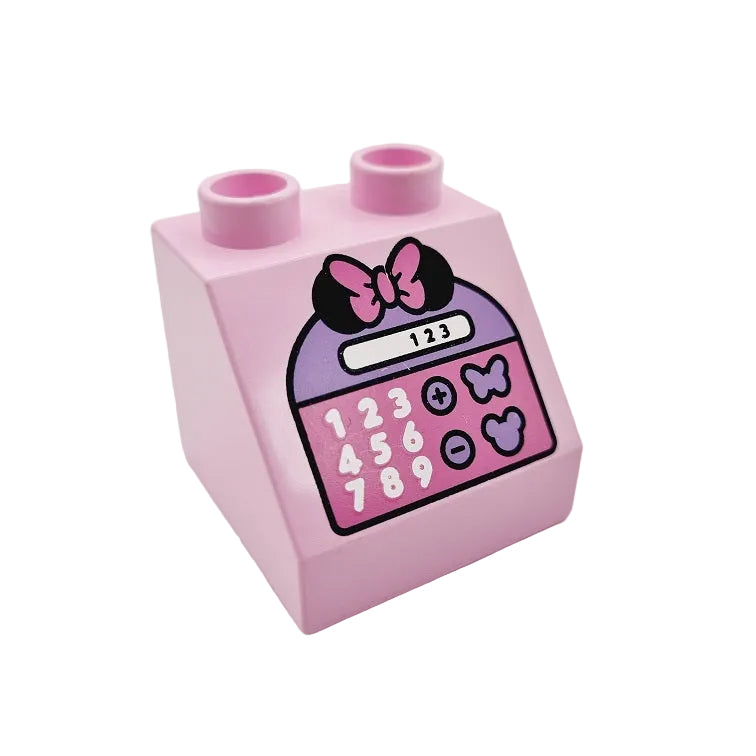 lego duplo bedruckt motivstein mickey mouse maus 6474pb39 minnie kasse 2x2 rosa schleife