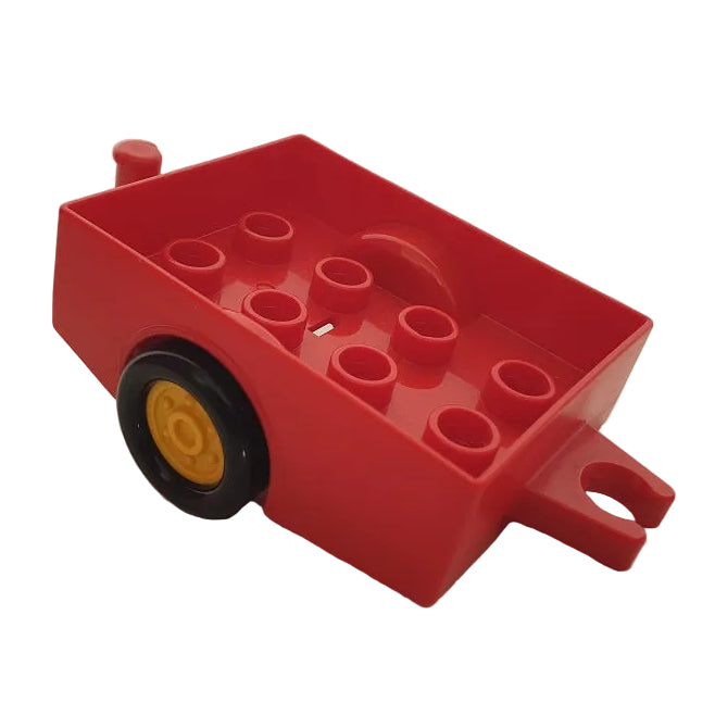 lego duplo anhänger einzeln bausteinjäger   rot gelb einachser 4x2
