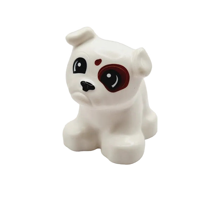 lego duplo hund einzeln einzelteile haustier bausteinjäger 65161pb02 dogge mops weiß braun fleck auge neu 