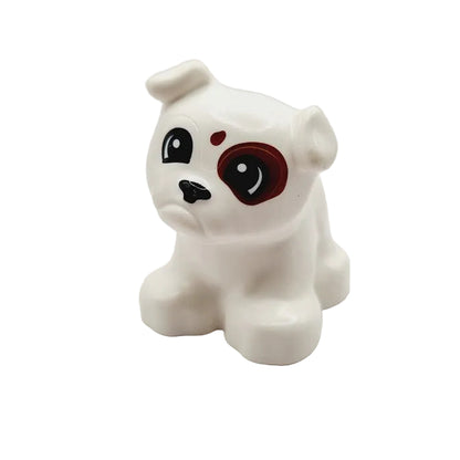 lego duplo hund einzeln einzelteile haustier bausteinjäger 65161pb02 dogge mops weiß braun fleck auge neu 