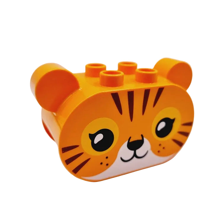 lego duplo bausteinjäger bedruckt 72133pb02 tiger kopf orange ohren einzeln einzelteile 