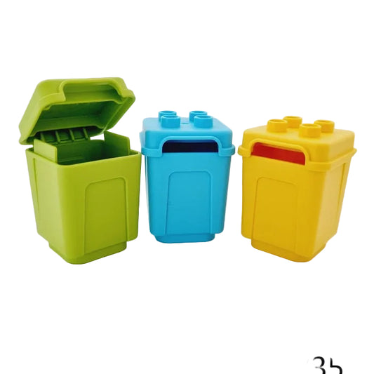 lego duplo müll einzeln einzelteile bausteinjäger 73568 mülltonne neu gelb azur hellgrün müllabfuhr aufklappbar