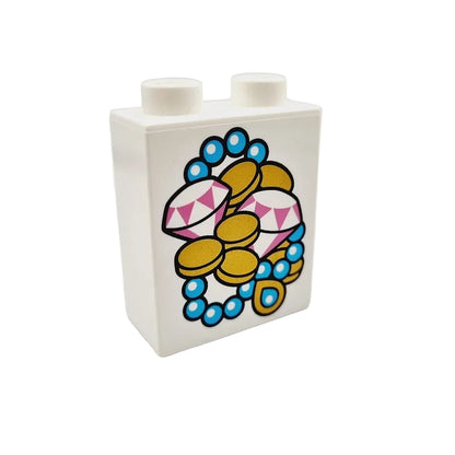 lego duplo bedruckt motivstein 76371pb045 schmuck diamanten geld perlenkette münzen gold einzeln schatz