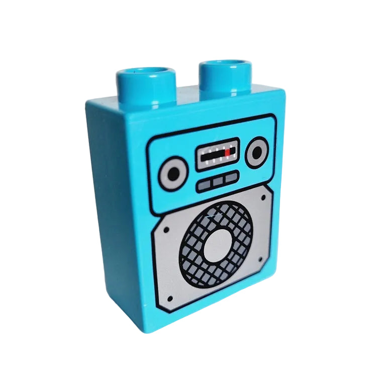 lego duplo bedruckt motivstein 76371pb108 radio kofferradio azur 2x1x2 lautsprecher einzeln 