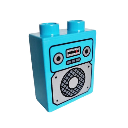 lego duplo bedruckt motivstein 76371pb108 radio kofferradio azur 2x1x2 lautsprecher einzeln 