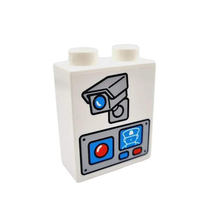 lego duplo baustein bedruckt motivstein 76371pb164 kamera überwachung überwachungskamera polizei polizeirevier gefängnis monitor