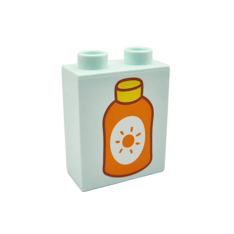 lego duplo bedruckt motivstein 76371pb834 sonnencreme flasche mint orange sonne tube 2x1x2 peppa wutz pig