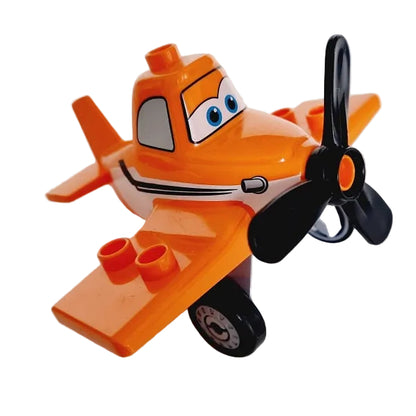 lego duplo disney planes fahrzeuge flugzeuge einzeln bausteinjäger film dusty flugzeug orange propeller augen streifen
