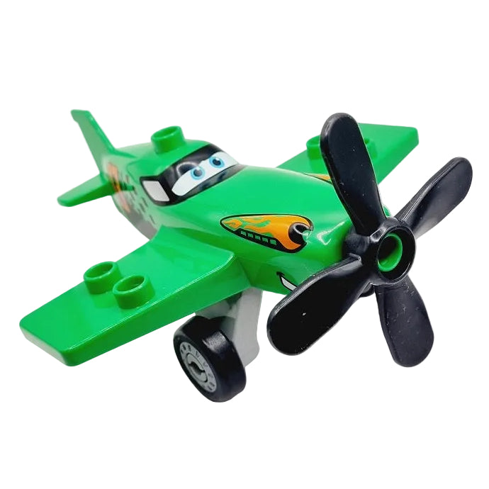 lego duplo disney planes fahrzeuge flugzeuge einzeln bausteinjäger film ripslinger flugzeug gesicht propeller grün 