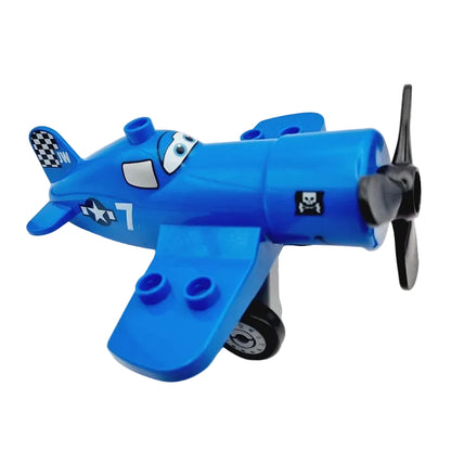 lego duplo disney planes fahrzeuge flugzeuge einzeln bausteinjäger film skipper riley blau nummer 7 propeller totenkopf