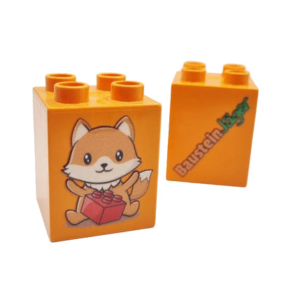 lego duplo bedruckter baustein motivstein bausteinjäger fuchs aufkleber beidseitig einzeln einzelteile shop