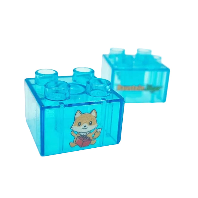 lego duplo bedruckter baustein motivstein 2x2 bausteinjäger fuchs transparent aufkleber einzeln einzelteile