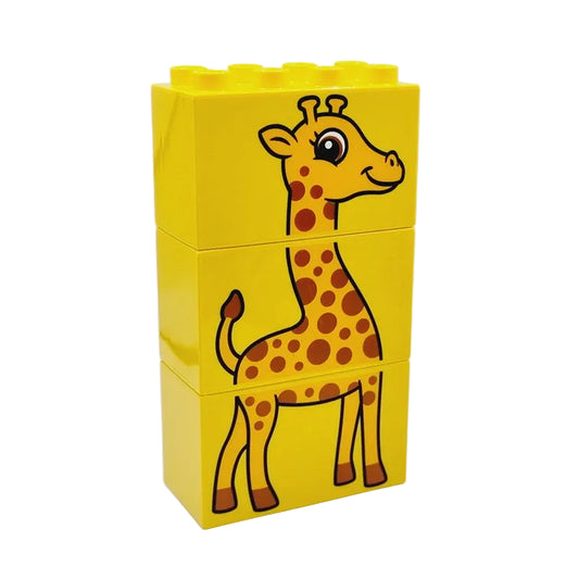 lego duplo bausteinjäger giraffe 3-teilig gelb bedruckt motivstein 4x2x2 einzeln 