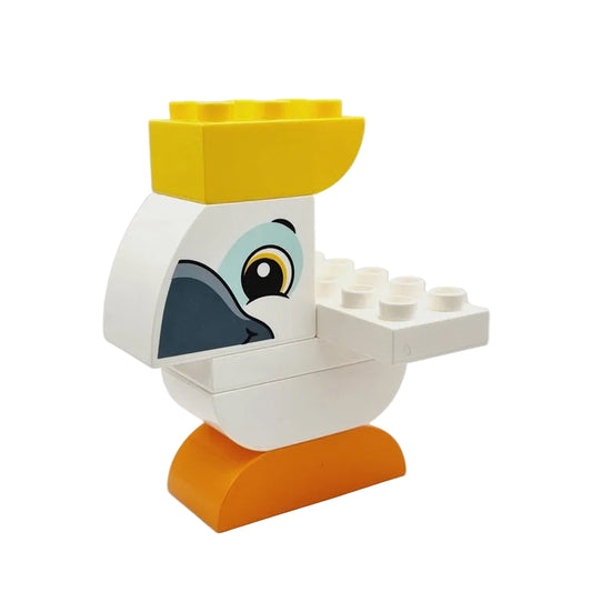 lego duplo bausteinjäger kakadu vogel weiß einzeln zusammengebaut motivsteine bedruckt xxl