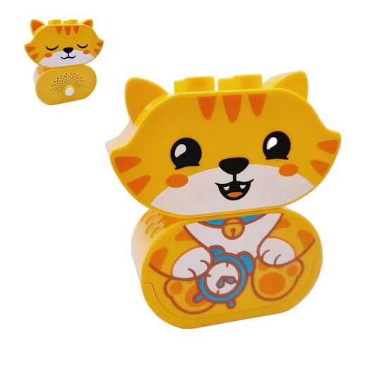 lego duplo bausteinjäger katze orange einzeln bedruckt zusammengebaut sound ton batterie