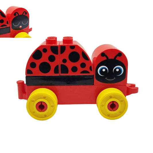 lego duplo bausteinjäger marienkaefer auf räden wendegesicht einzeln einzelteile zusammengebaut