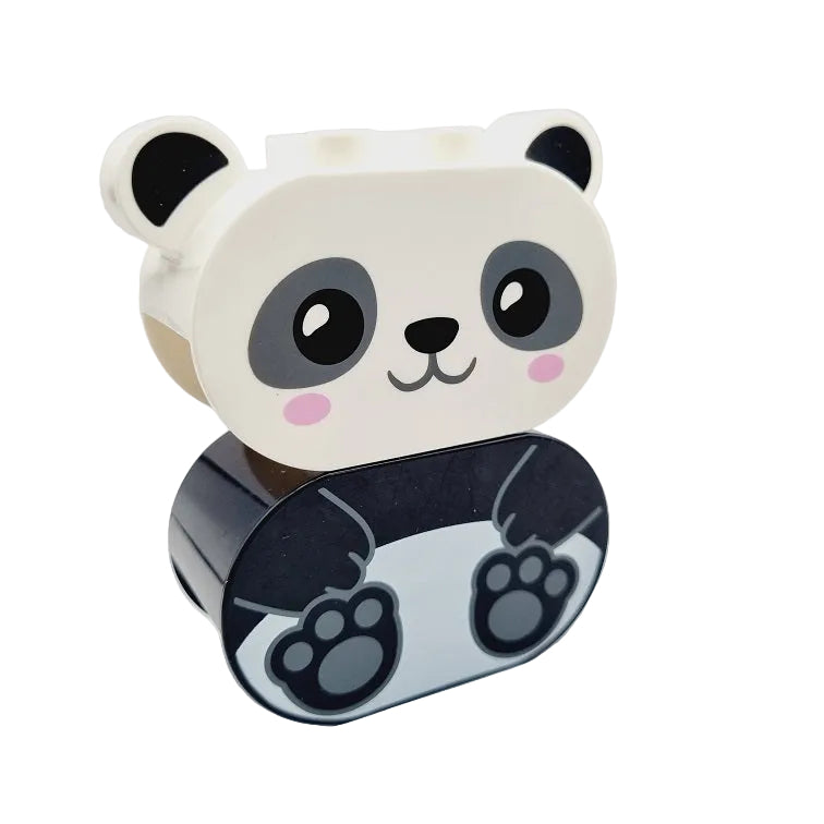 lego duplo bausteinjäger panda zusammengebaut motivstein bedruckt 2-teilig zoo