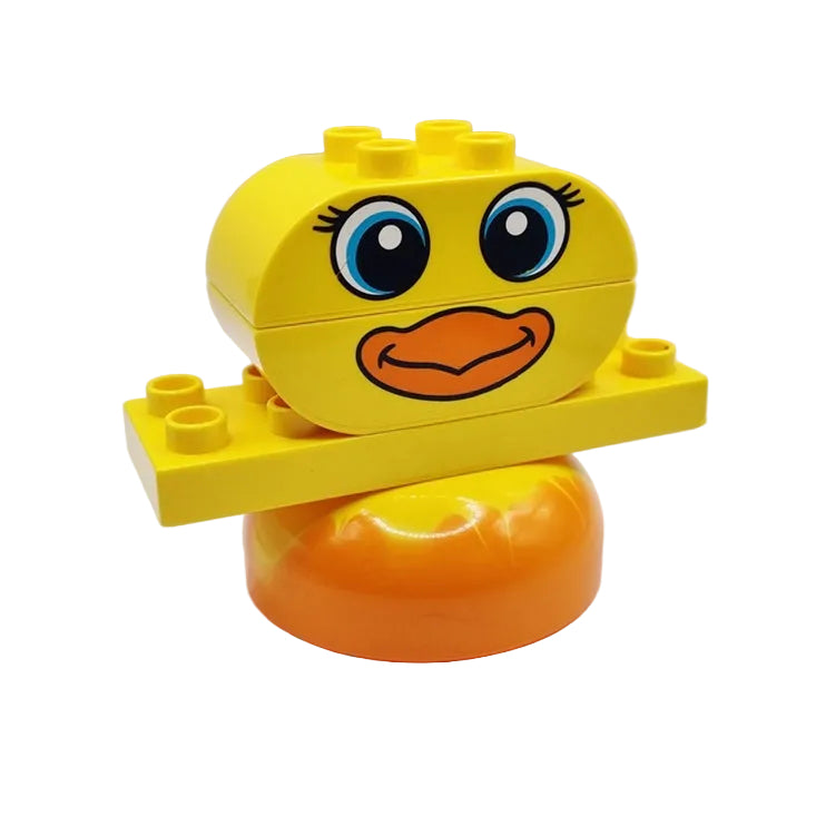 lego duplo bausteinjäger vogel bedruckt motivstein zusammengebaut einzeln gelb