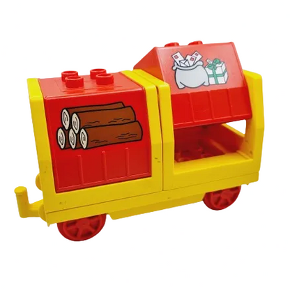 lego duplo eisenbahn zug lok lokomotive waggon wagen anhänger bausteinjäger einzeln container gelb rot holz geschenke briefe postwaggon postwagen
