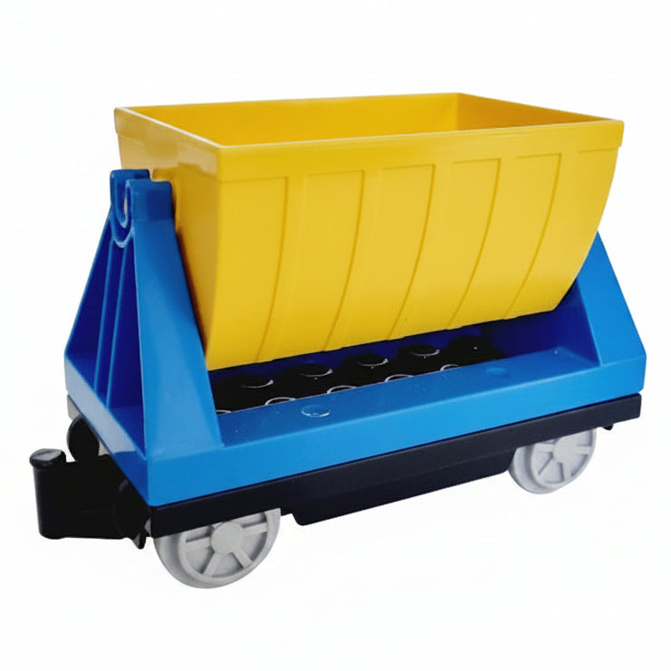 lego duplo eisenbahn zug lok lokomotive waggon wagen anhänger bausteinjäger einzeln lore kipplore blau gelb