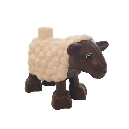 lego duplo tiere tier schafe schafe einzeln einzelteile bausteinjäger duplamb01pb01 lamm dunkelbraun weiß wolle