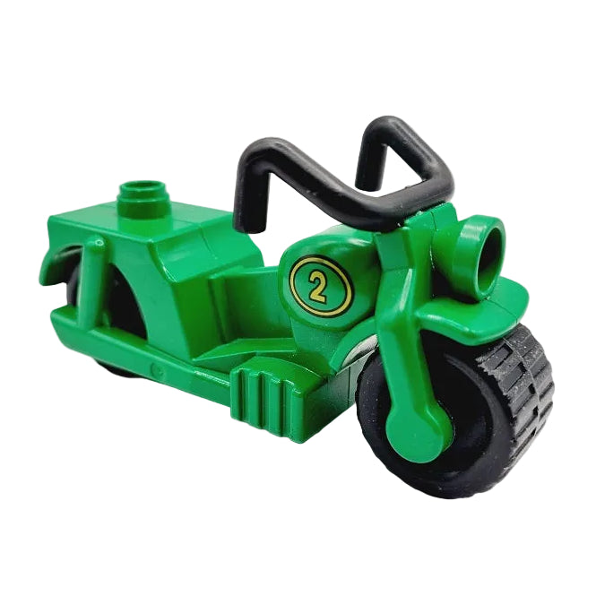 lego duplo motorrad moped töff einzeln einzelteile bausteinjäger dupmcpb01 grün alt nummer 2 zwei motorradrennen