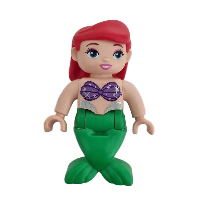 lego duplo figur figuren arielle meerjungfrau einzeln disney dupmermaid01 schwanzflosse flosse grün haare rot muscheln muschelbh