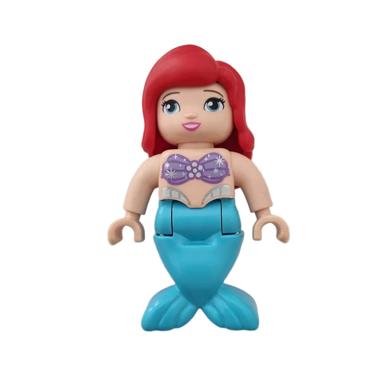 lego duplo figur figuren arielle meerjungfrau einzeln disney dupmermaid02 schwanzflosse azur türkis haare rot muscheln muschelbh